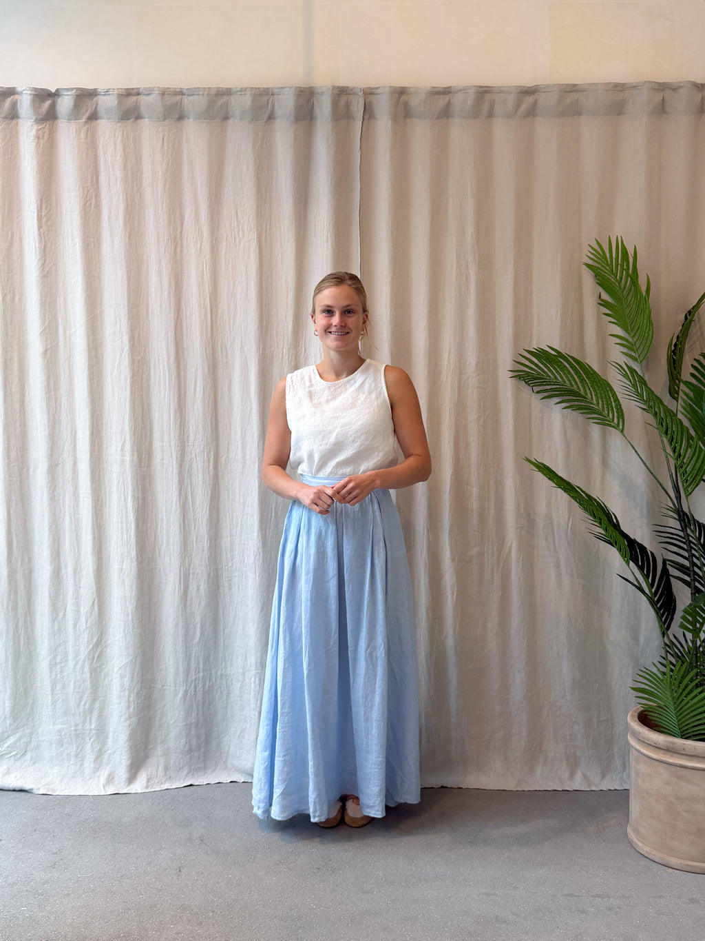 Tropea linen maxi skirt