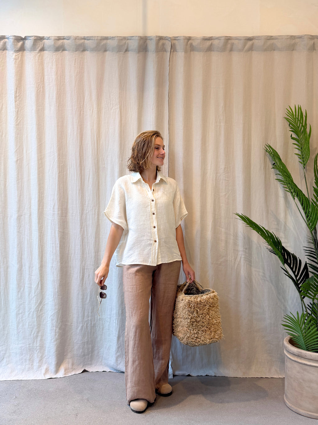 Céfalu linen blouse
