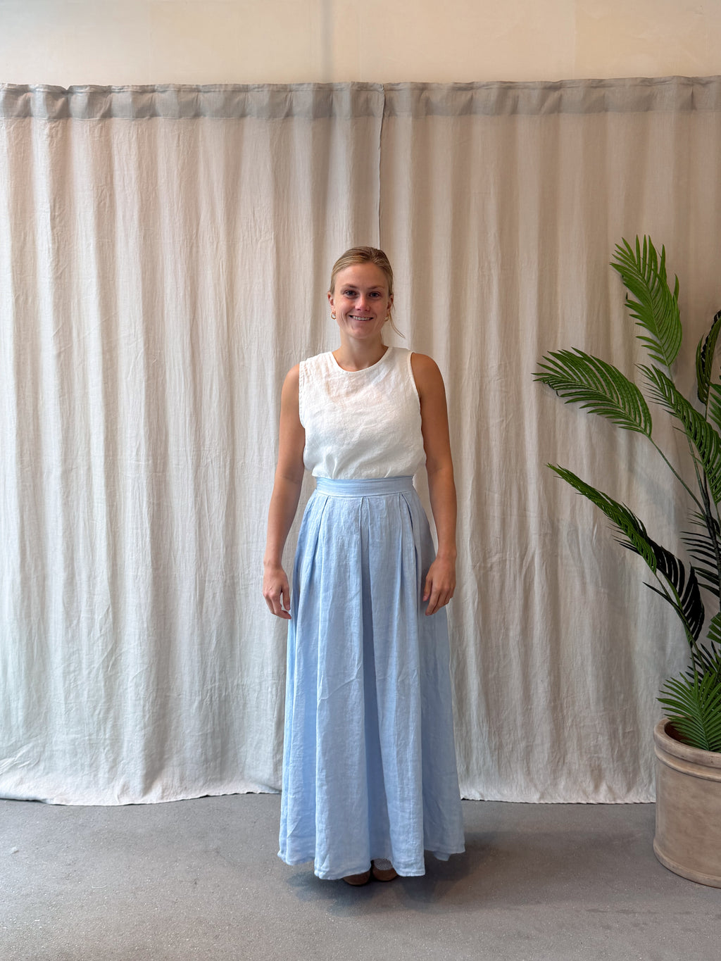 Tropea linen maxi skirt