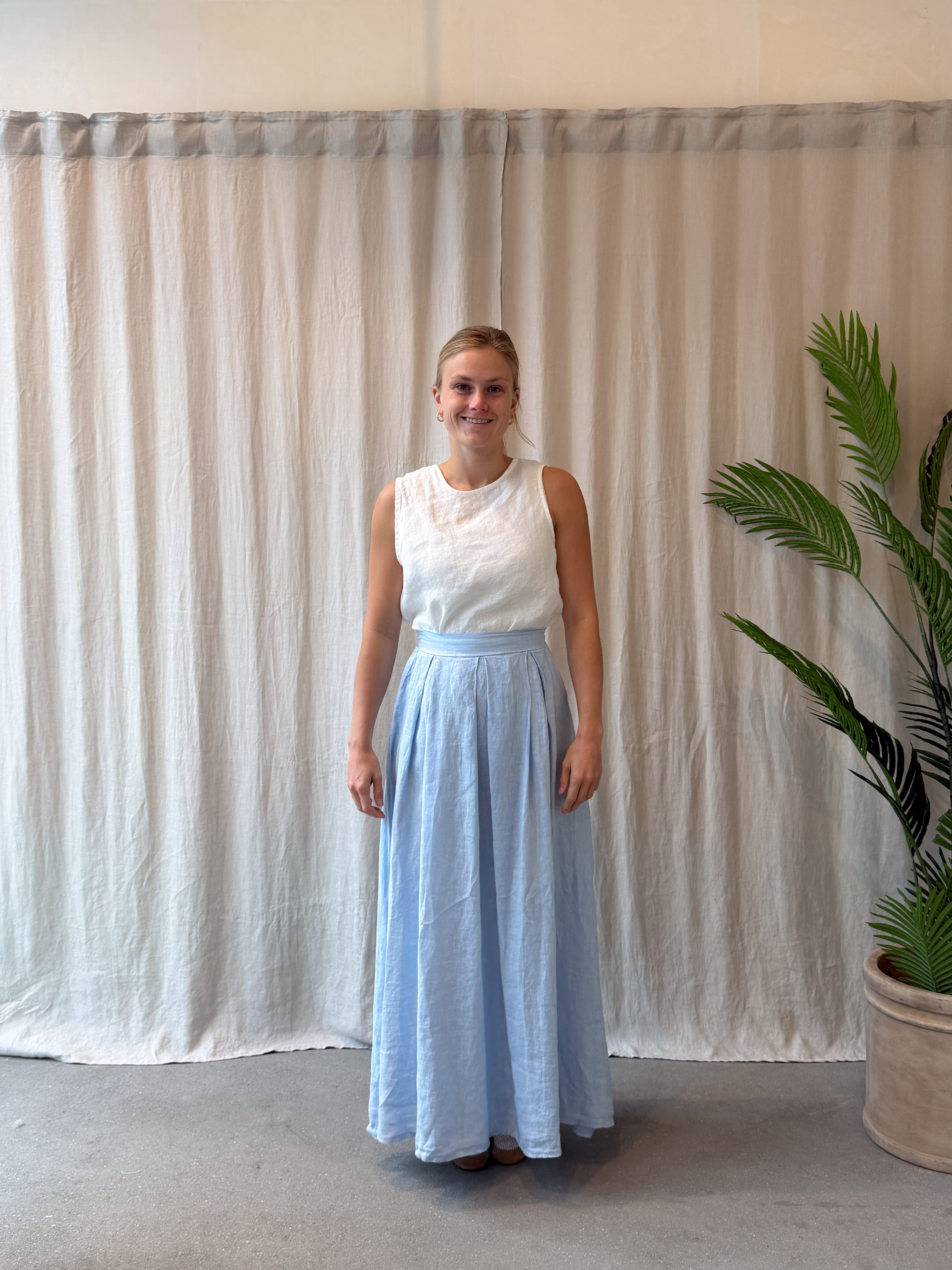 Tropea linen maxi skirt