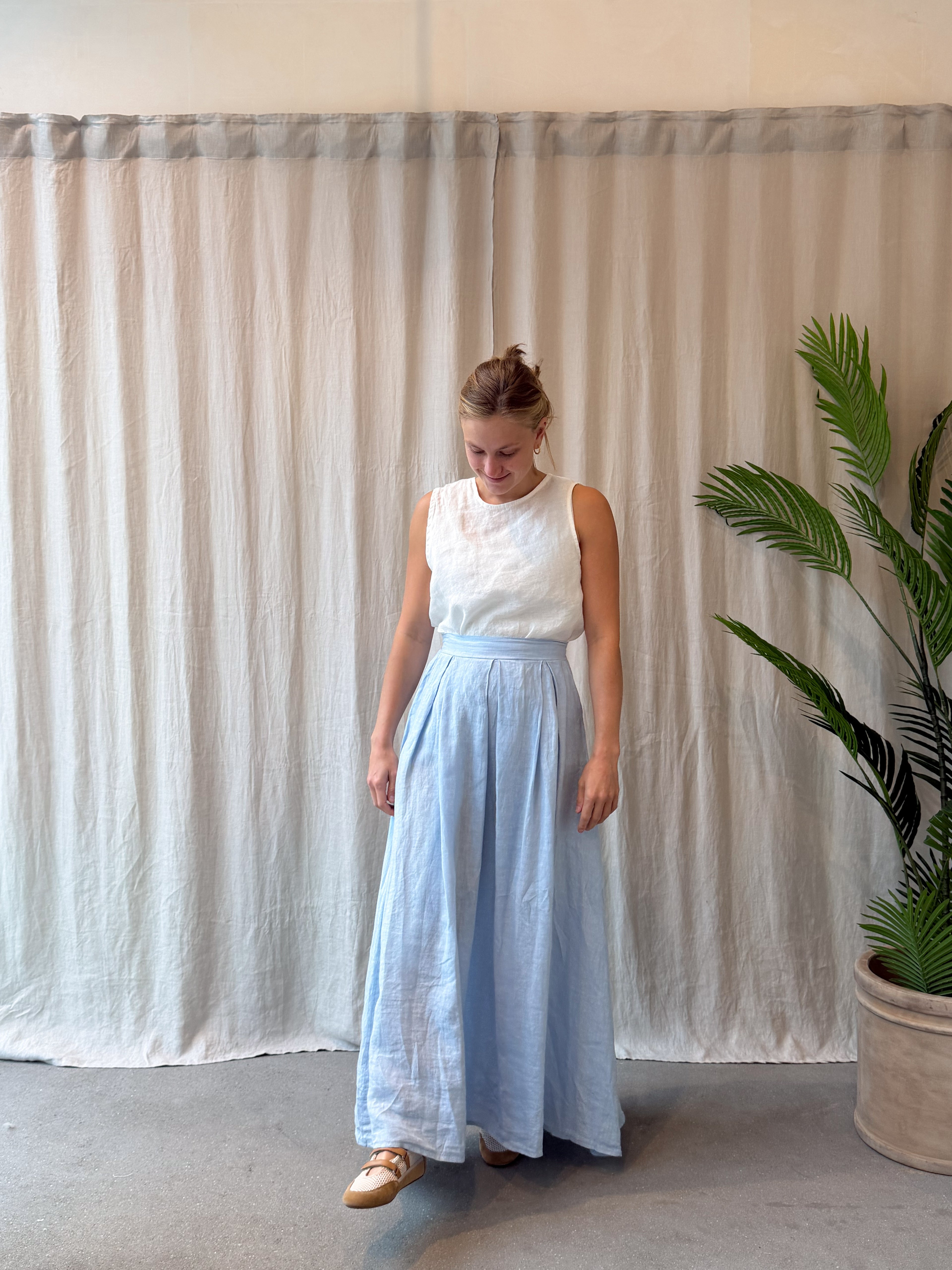 Tropea linen maxi skirt