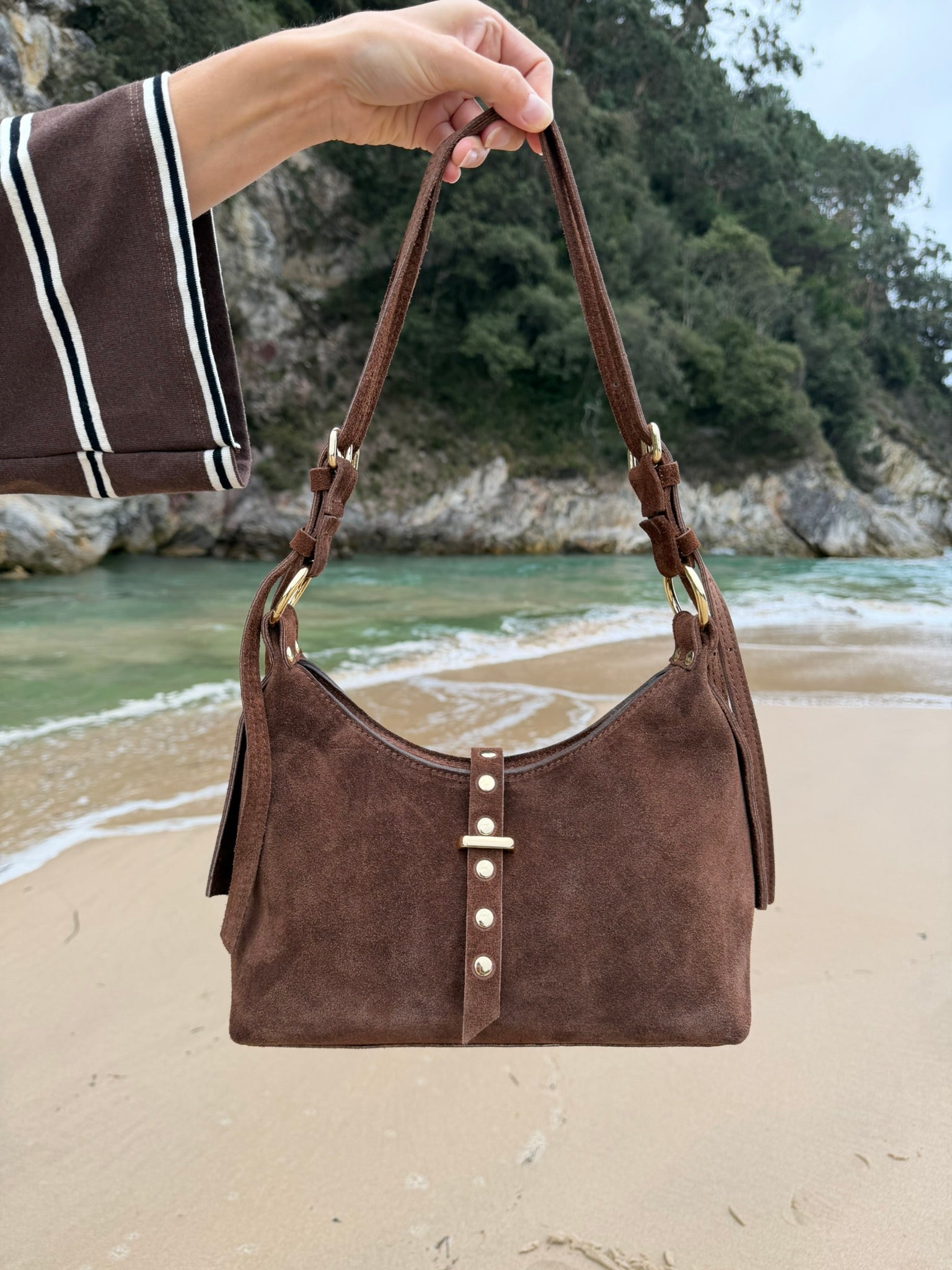 Tazones Suede Shoulder Bag