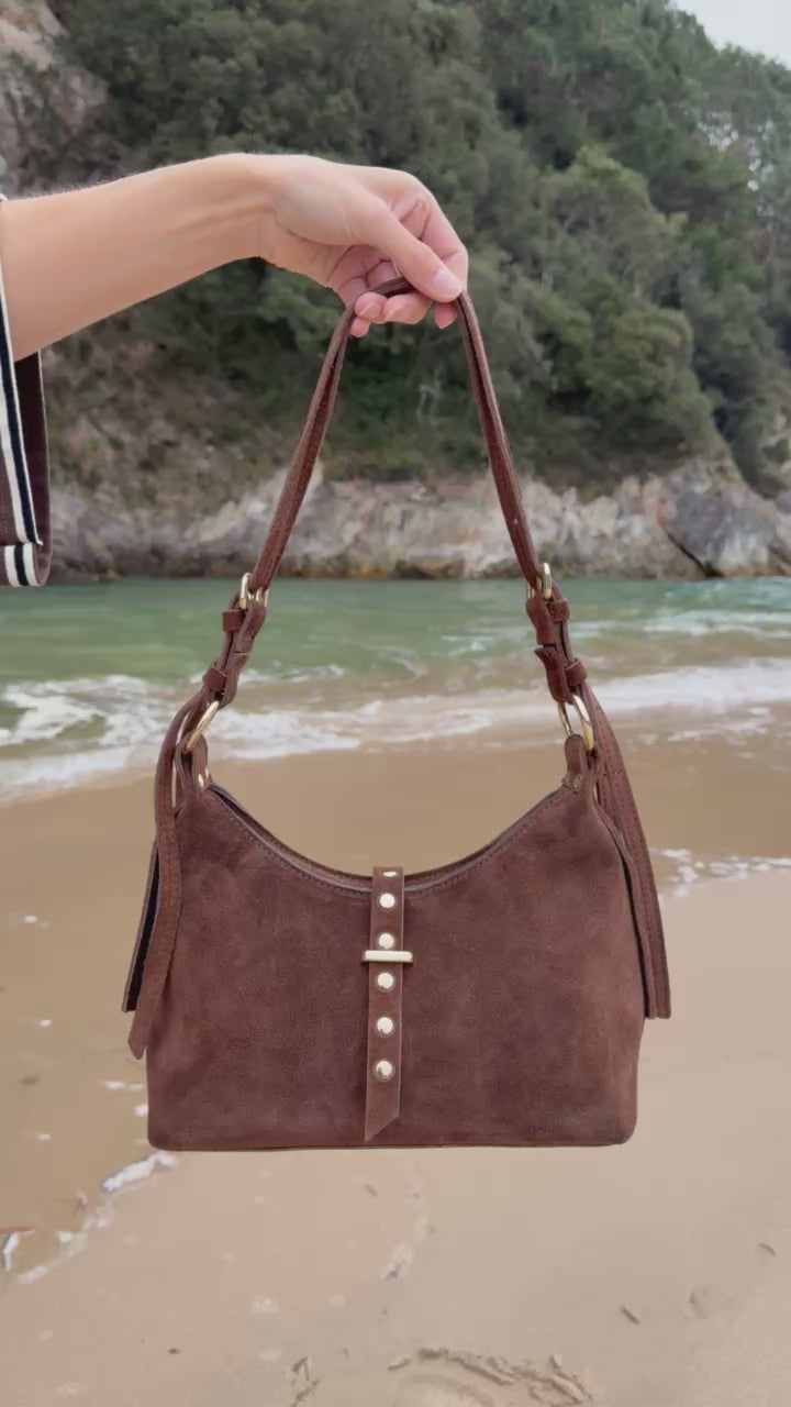 Tazones Suede Shoulder Bag